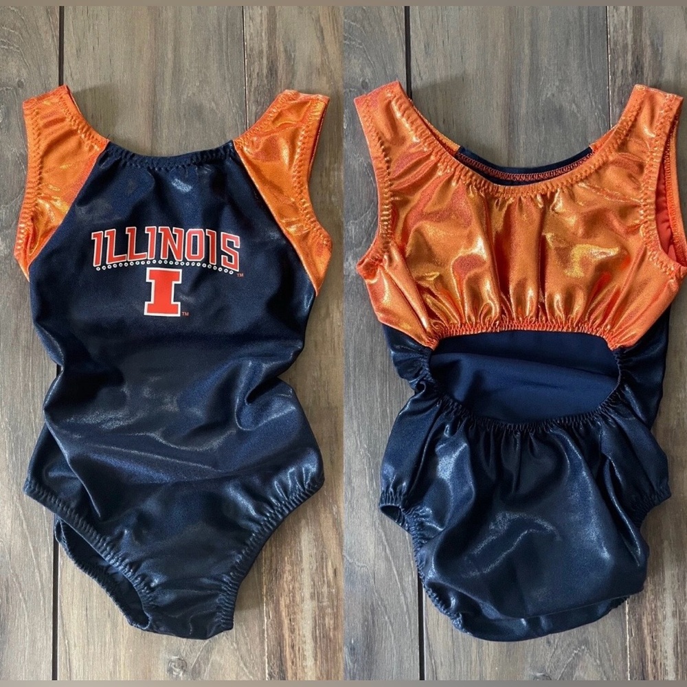 NWT Foxy’s University of Illinois Leotard Gymnastics Illini Adult Teen Large AL